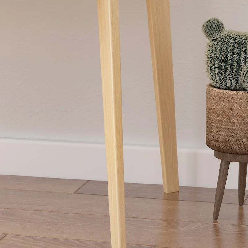 Beige Wooden Computer Desk with 2 Drawers