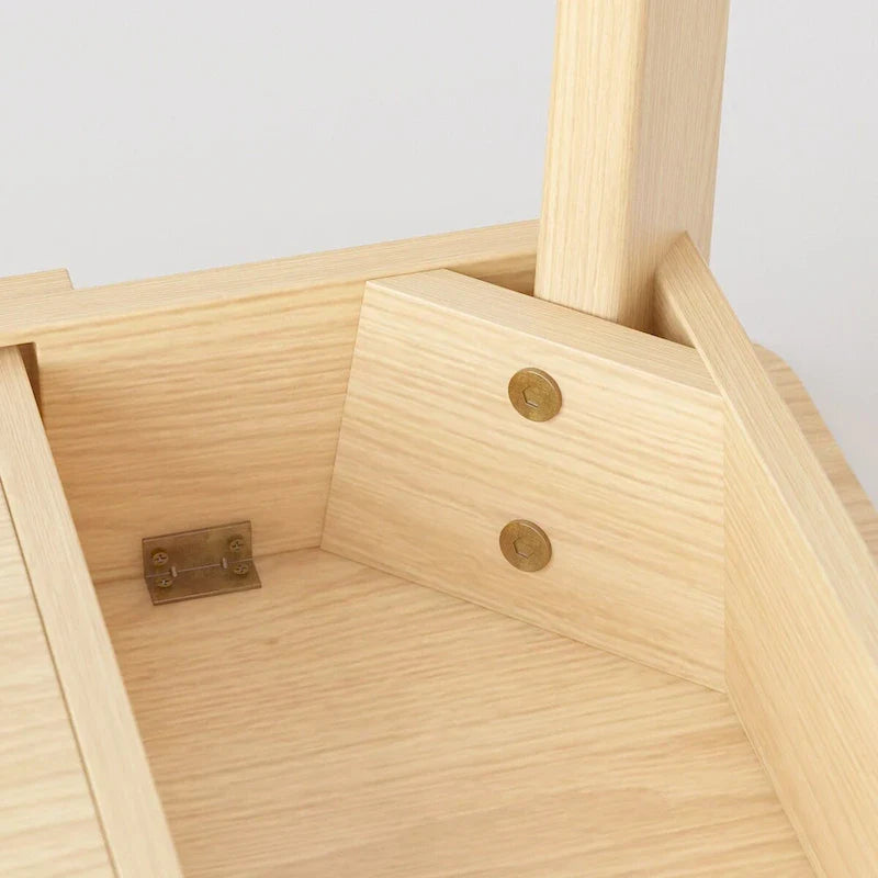 Beige Wooden Computer Desk with 2 Drawers