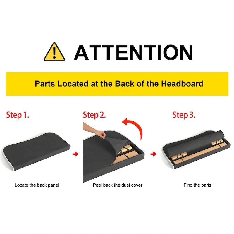 Upholstered Bed with Adjustable Headboard