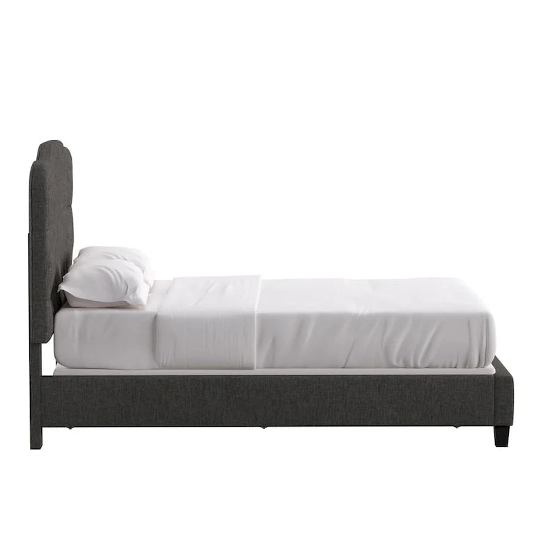Upholstered Bed with Adjustable Headboard