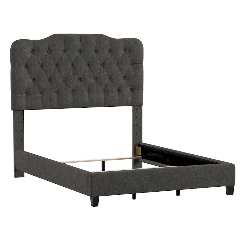Upholstered Bed with Adjustable Headboard