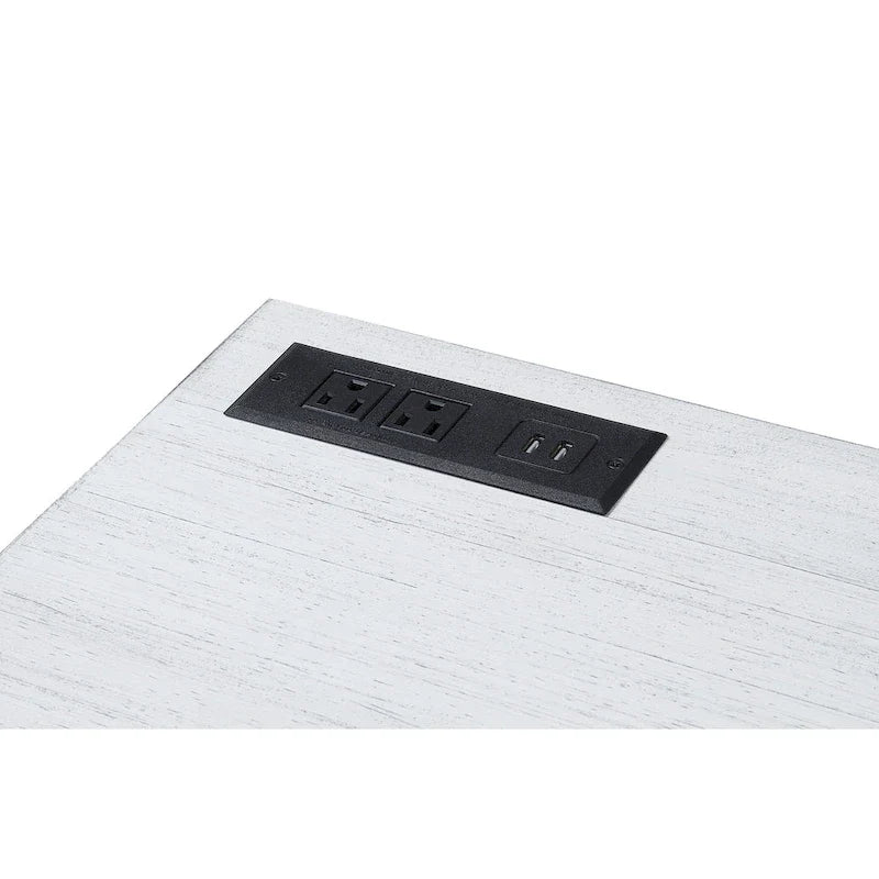 Modern 42-inch Metal Computer Desk with USB Ports