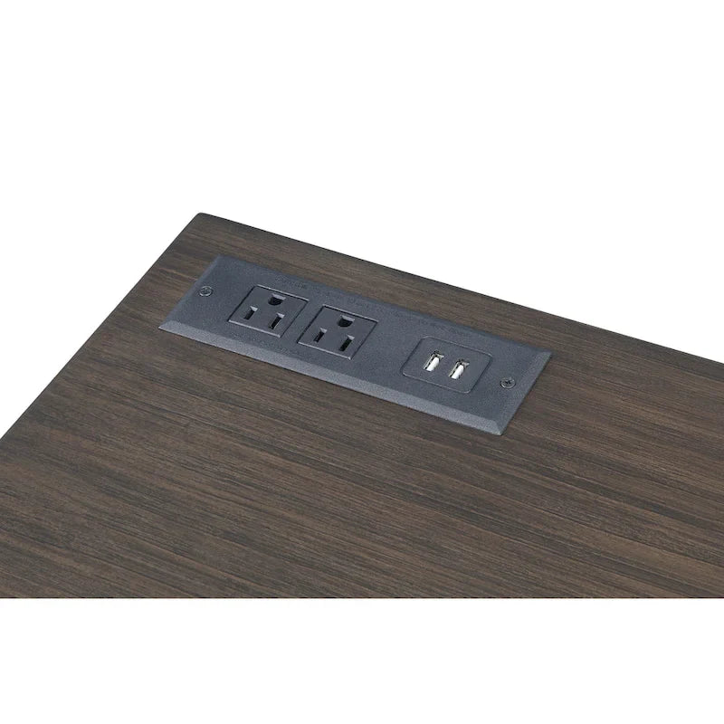Modern 42-inch Metal Computer Desk with USB Ports