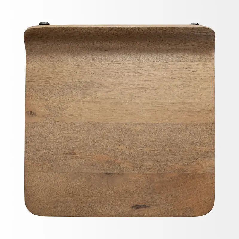 Wood Seat Counter Stool with Metal Frame