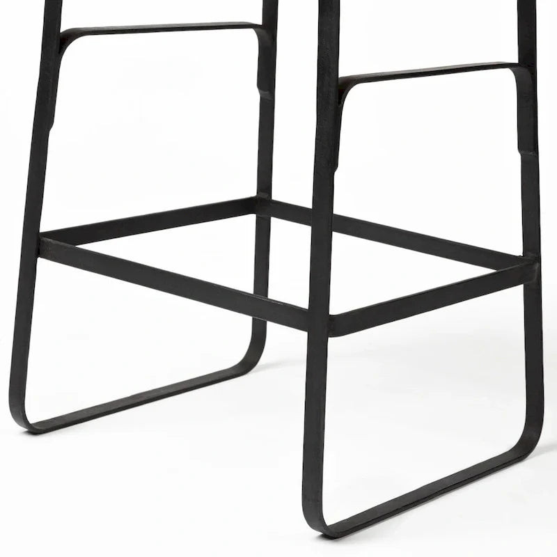 Wood Seat Counter Stool with Metal Frame
