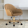 Velvet Office Chair with Gold Chrome Base