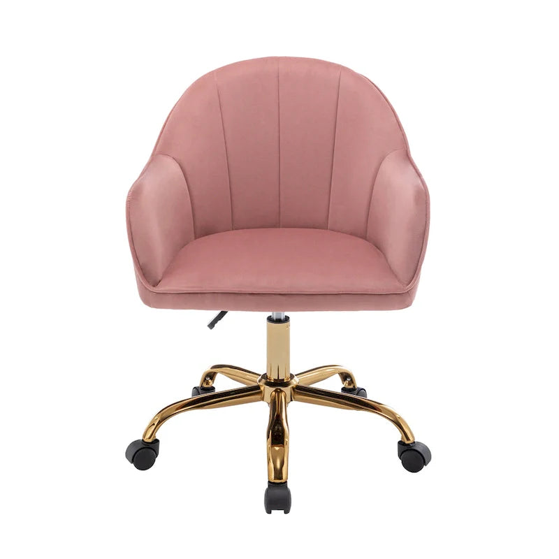 Velvet Office Chair with Gold Chrome Base