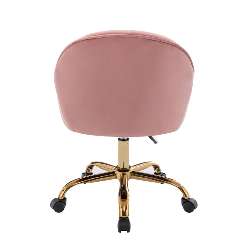 Velvet Office Chair with Gold Chrome Base