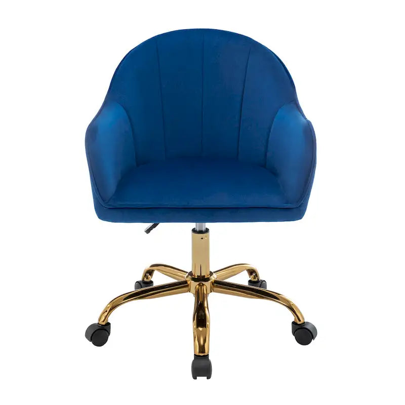 Velvet Office Chair with Gold Chrome Base
