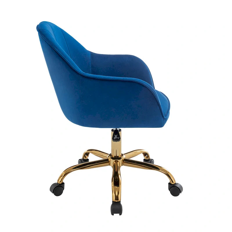 Velvet Office Chair with Gold Chrome Base