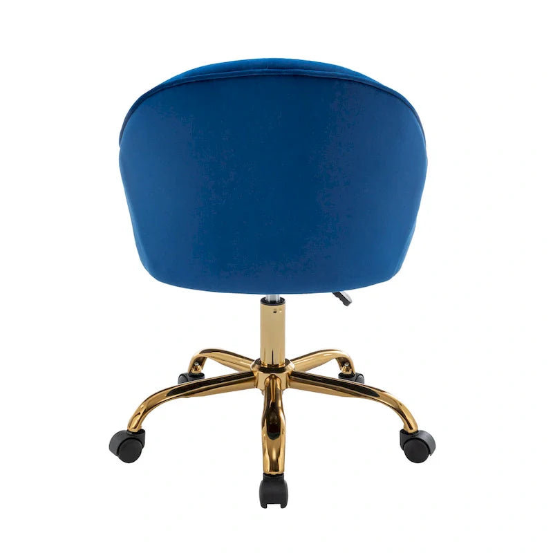 Velvet Office Chair with Gold Chrome Base