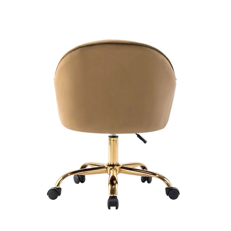 Velvet Office Chair with Gold Chrome Base