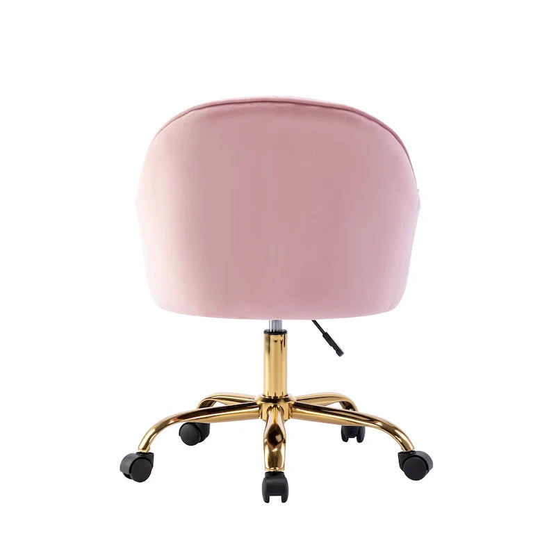 Velvet Office Chair with Gold Chrome Base