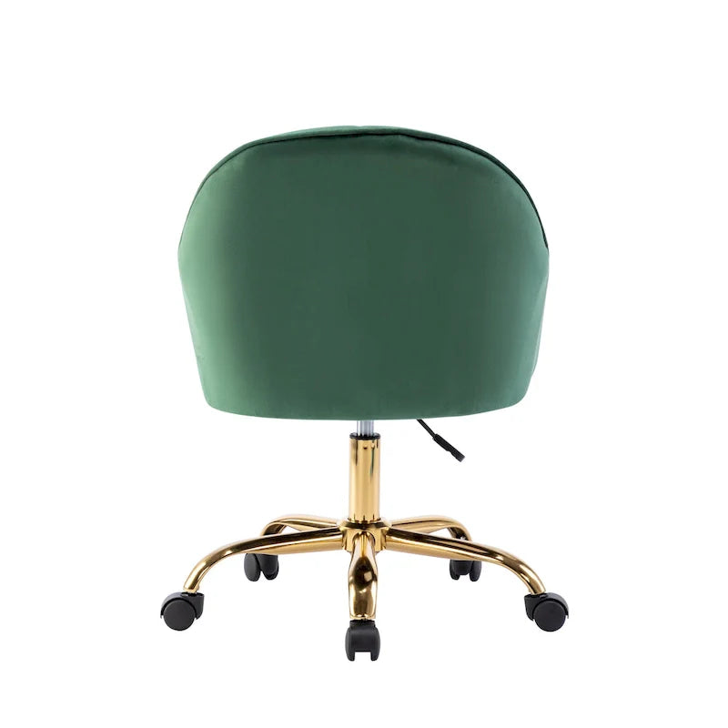 Velvet Office Chair with Gold Chrome Base