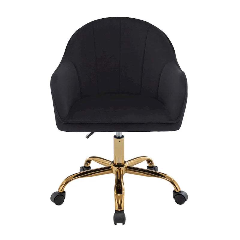 Velvet Office Chair with Gold Chrome Base