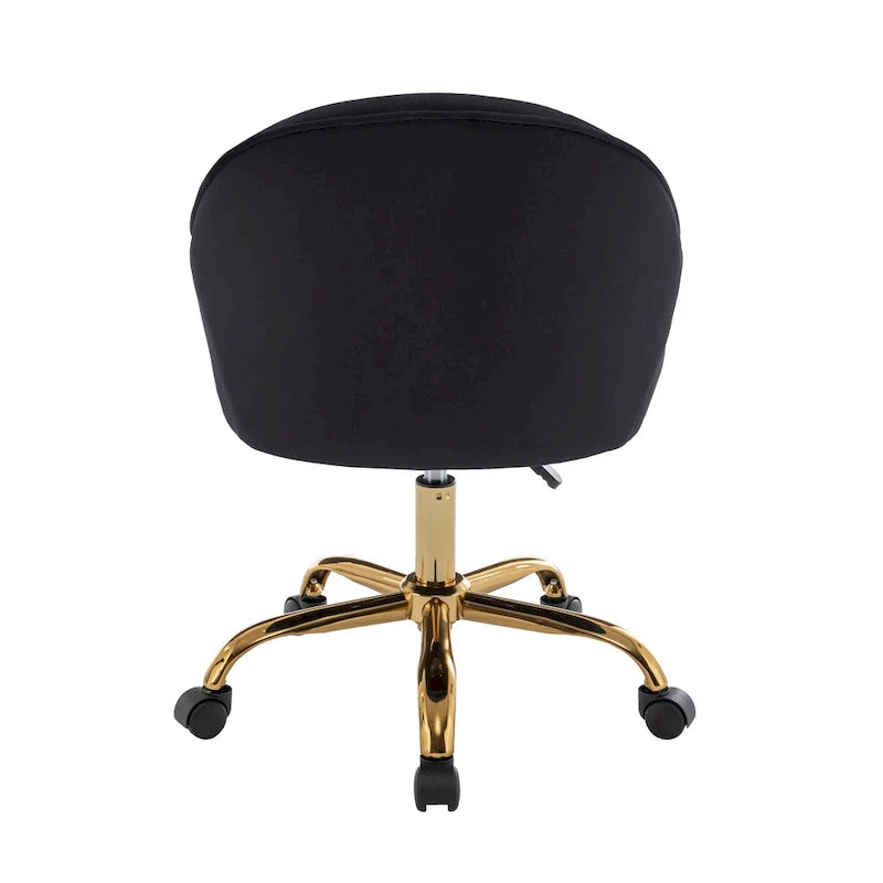 Velvet Office Chair with Gold Chrome Base