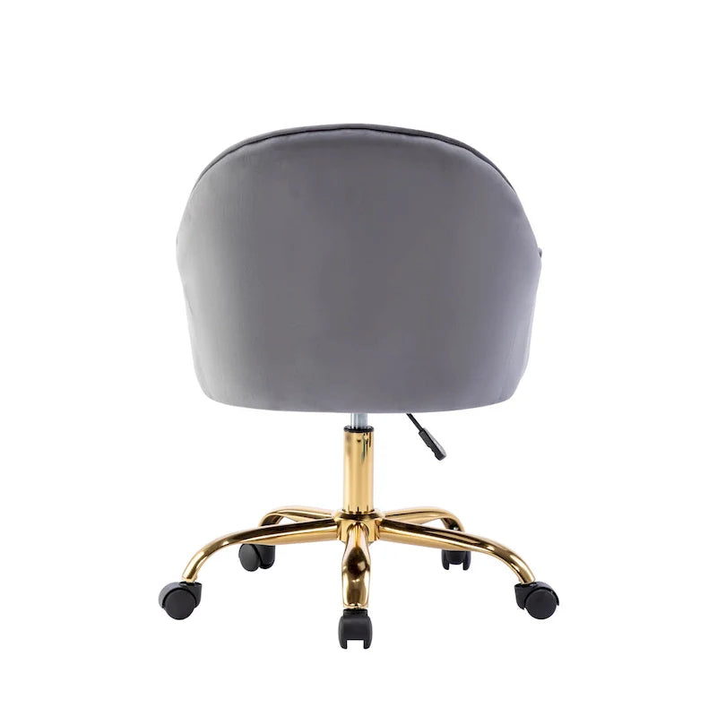 Velvet Office Chair with Gold Chrome Base