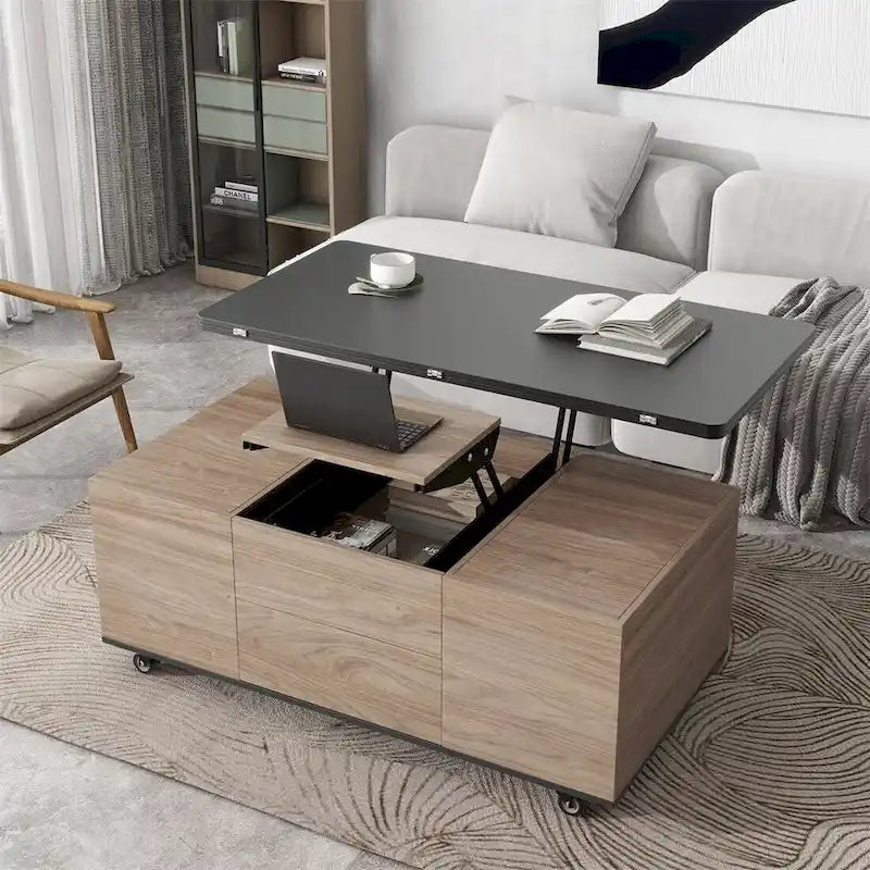Lift Top Coffee Table with Storage Drawers