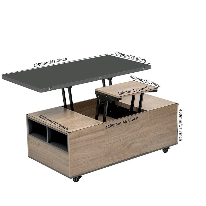 Lift Top Coffee Table with Storage Drawers