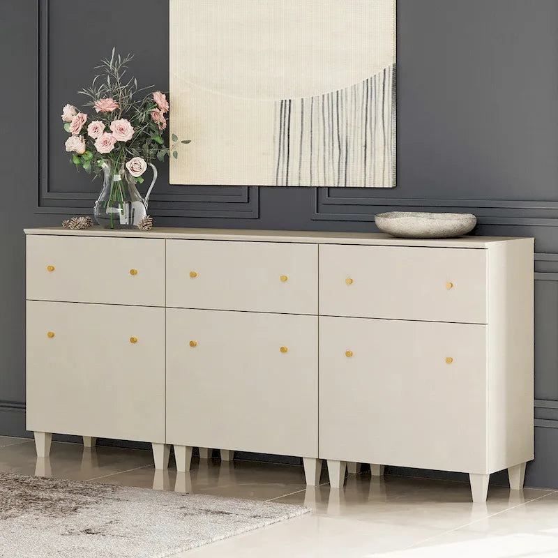 70.8 Sideboards Drawer Cabinet, 3-In-1 Kitchen Buffet Table