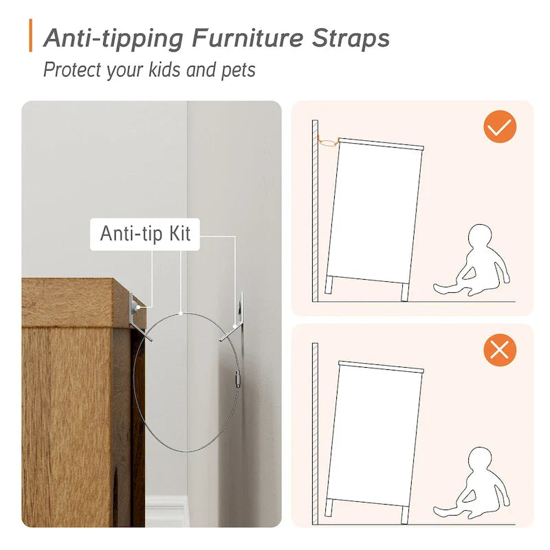 70.8 Sideboards Drawer Cabinet, 3-In-1 Kitchen Buffet Table