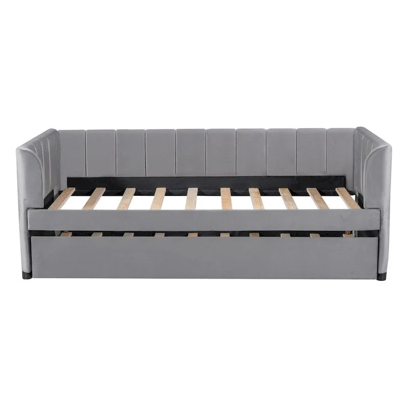 Twin Size Upholstered Daybed with Trundle