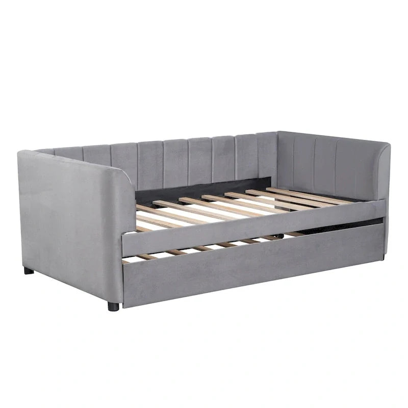 Twin Size Upholstered Daybed with Trundle