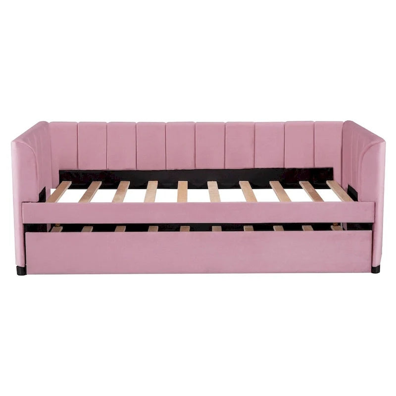 Twin Size Upholstered Daybed with Trundle