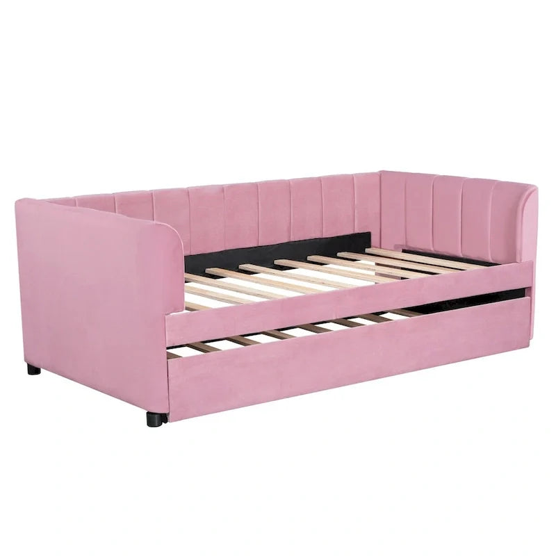 Twin Size Upholstered Daybed with Trundle