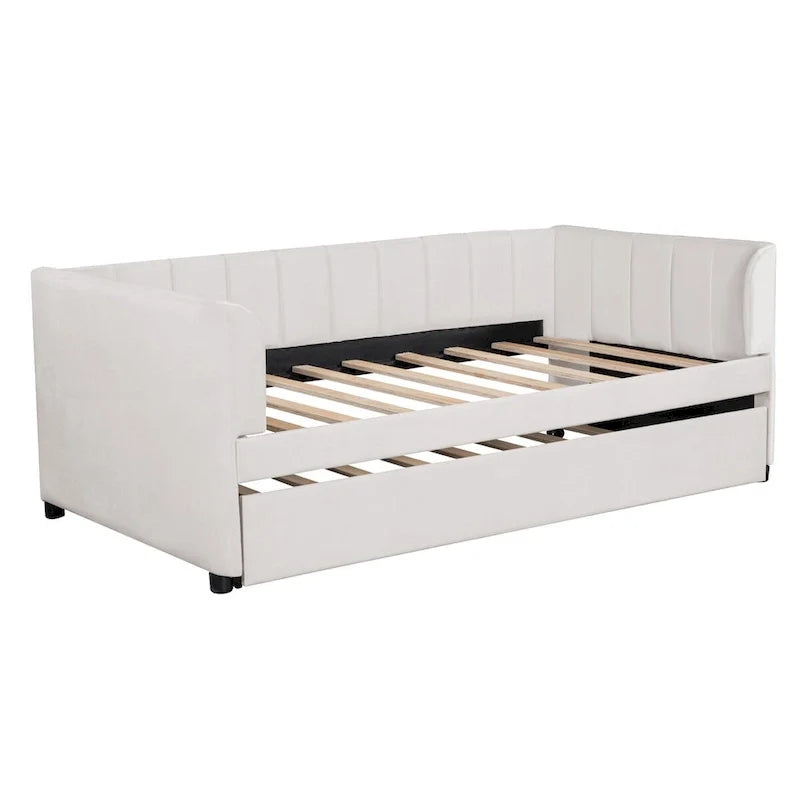 Twin Size Upholstered Daybed with Trundle