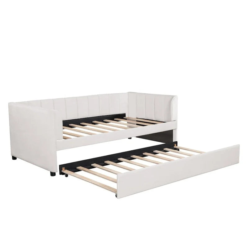 Twin Size Upholstered Daybed with Trundle