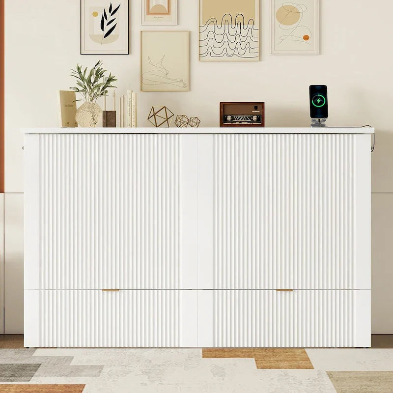 Queen Murphy Bed with Storage Drawers