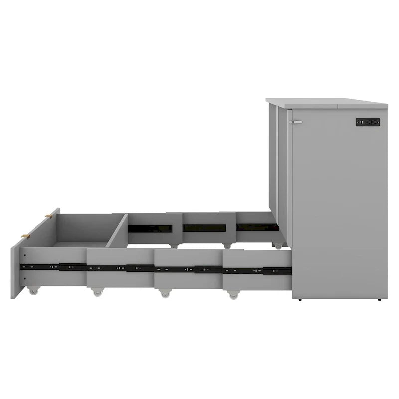 Queen Murphy Bed with Storage Drawers