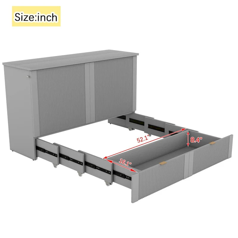 Queen Murphy Bed with Storage Drawers