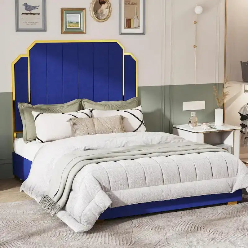 Queen Upholstered Bed with Storage Drawers