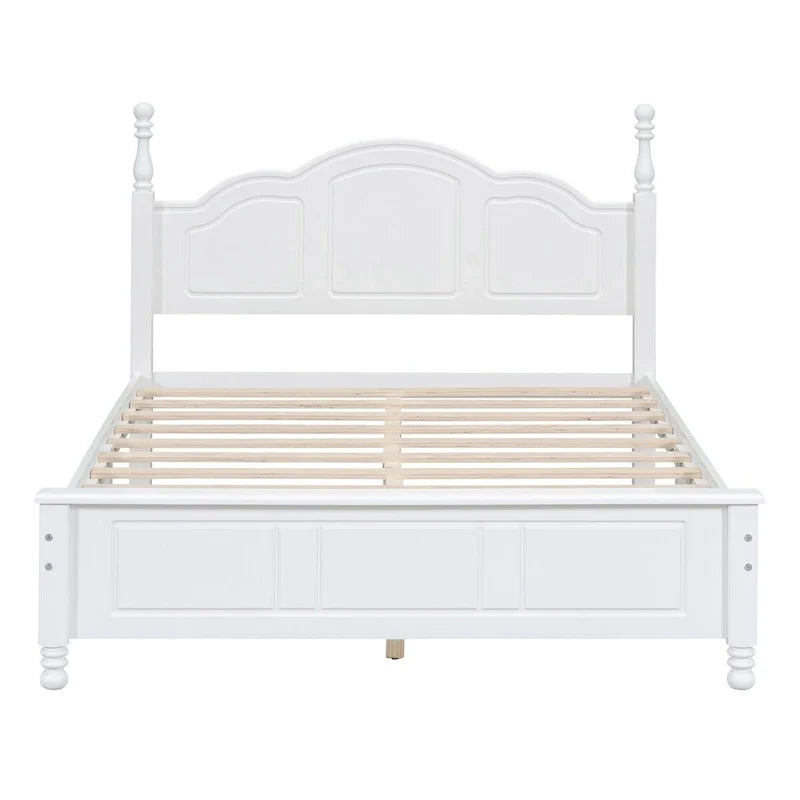 Platform Bed with Wood Headboard