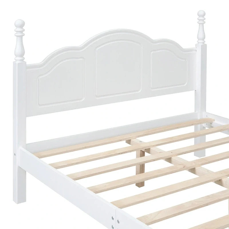 Platform Bed with Wood Headboard