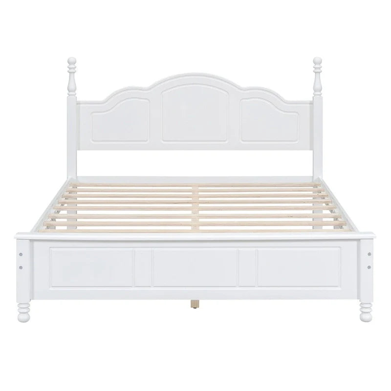 Platform Bed with Wood Headboard