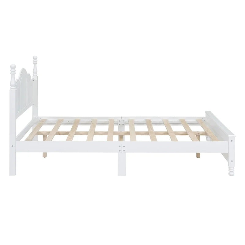 Platform Bed with Wood Headboard