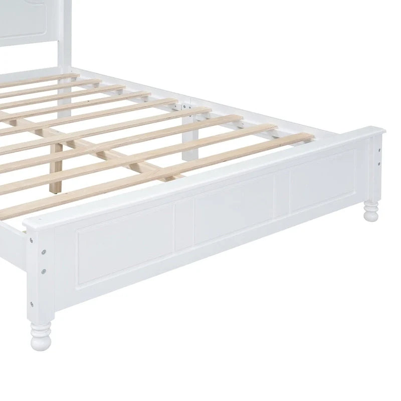 Platform Bed with Wood Headboard