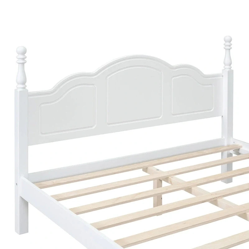Platform Bed with Wood Headboard