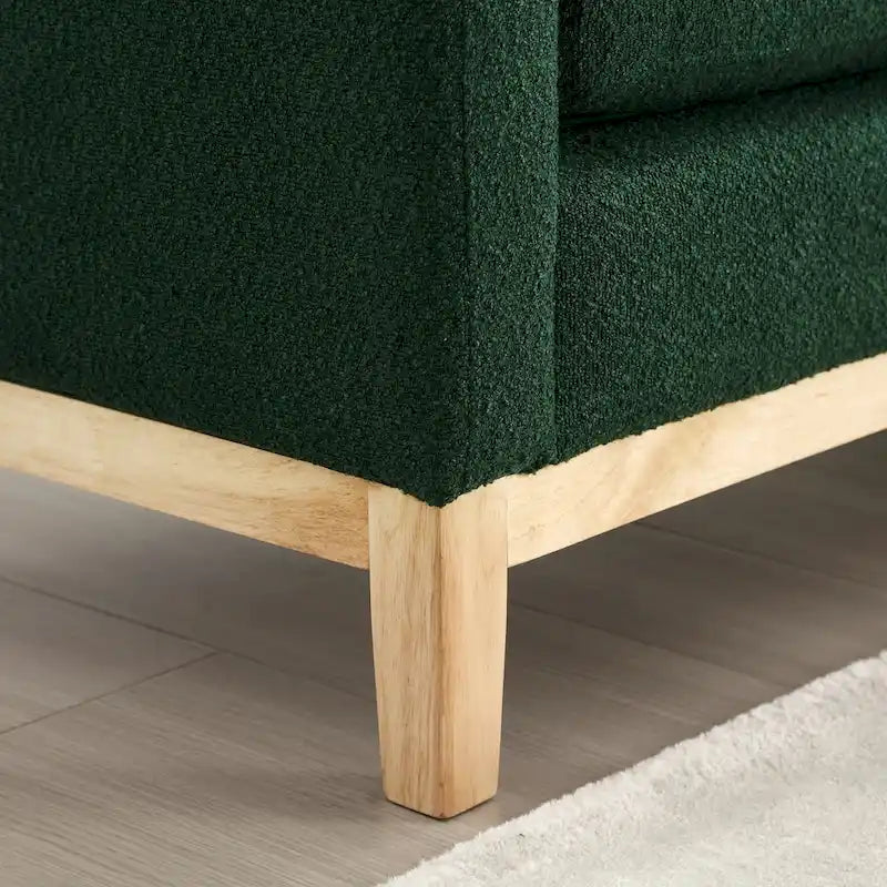 Upholstered Bench with Wood Legs