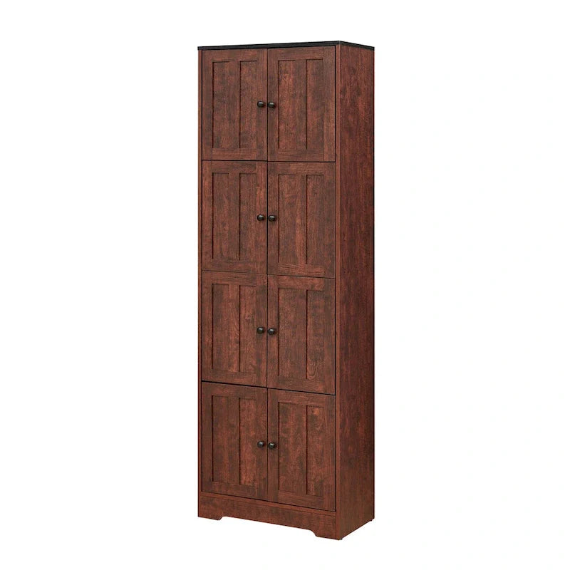 Tall Storage Cabinet with 8 Doors and 4 Shelves