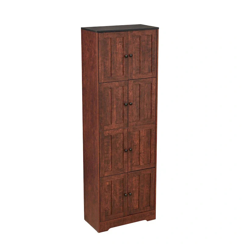 Tall Storage Cabinet with 8 Doors and 4 Shelves