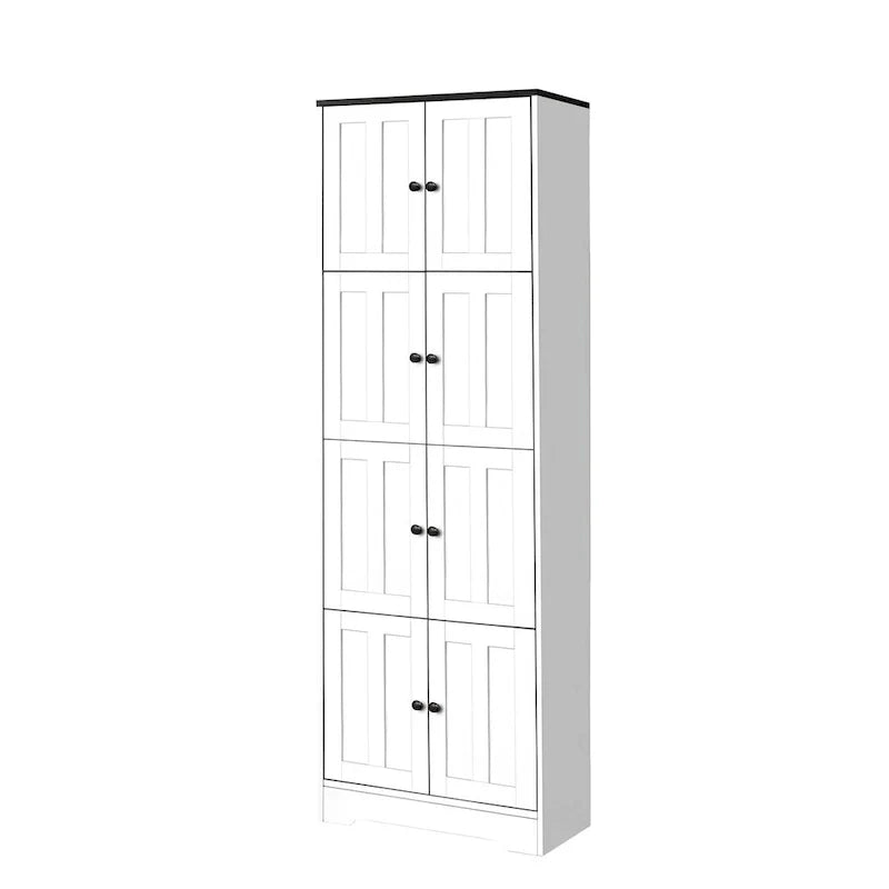 Tall Storage Cabinet with 8 Doors and 4 Shelves