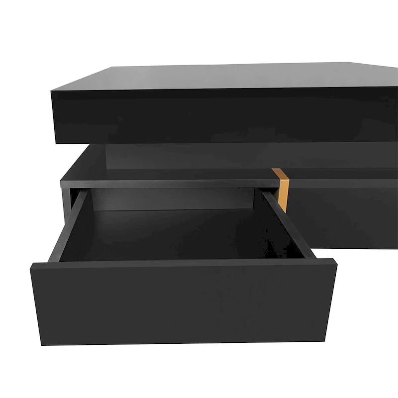 Square Coffee Table with 4 Storage Drawers