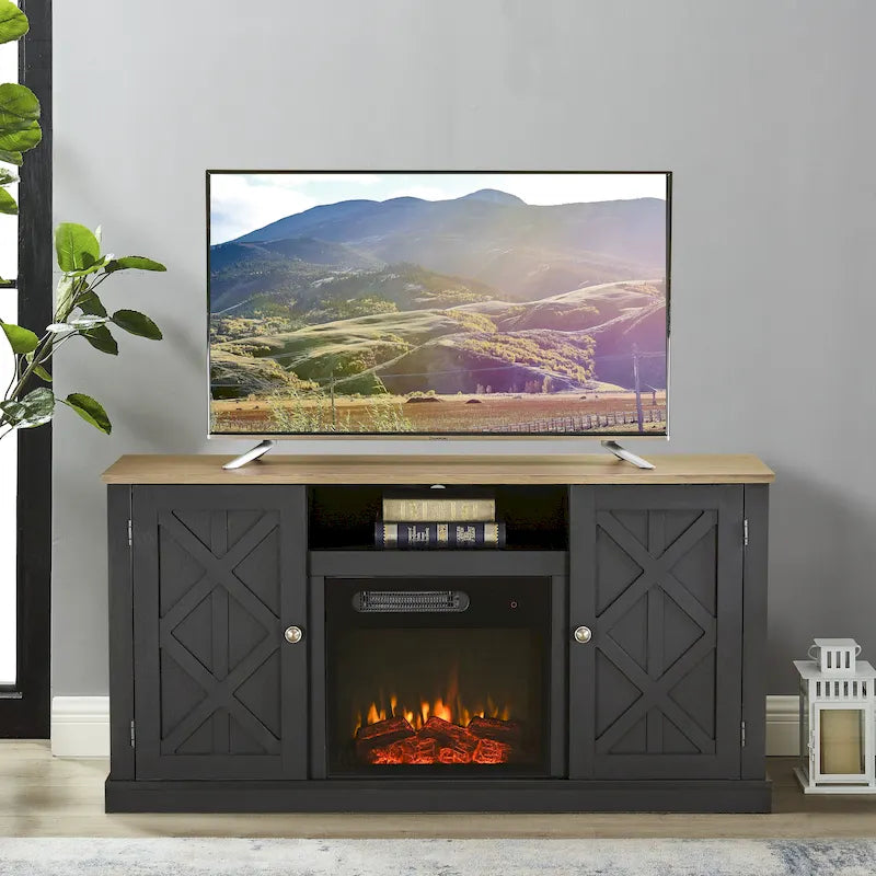 TV Stand with Electric Fireplace for TVs up to 60