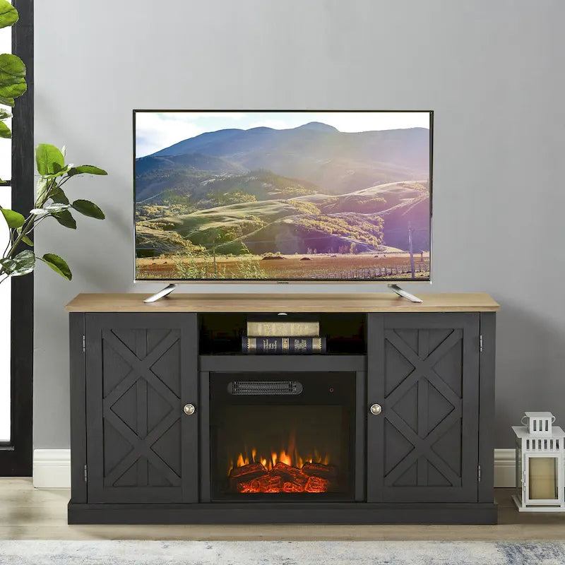 TV Stand with Electric Fireplace for TVs up to 60
