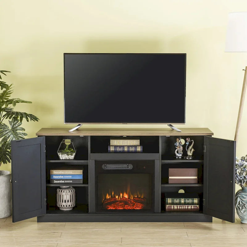 TV Stand with Electric Fireplace for TVs up to 60