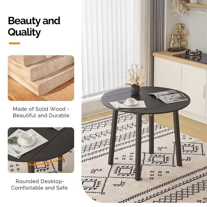 Round Drop Leaf Dining Table